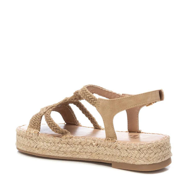 Sandales plates femme - beige- Semelle Confort