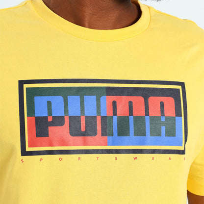 T-shirt puma graphic box tee sn99 yellow cotton