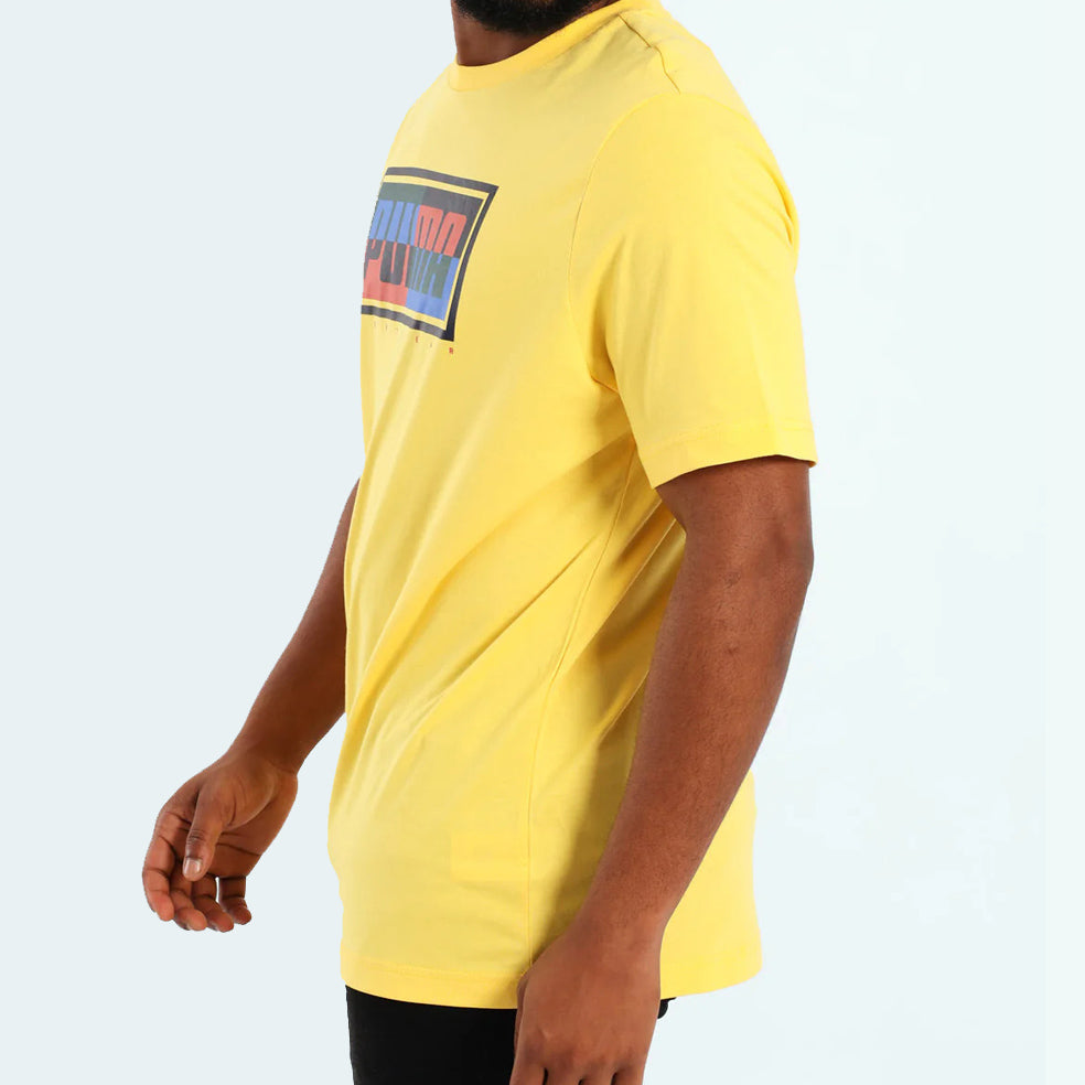 T-shirt puma graphic box tee sn99 yellow cotton