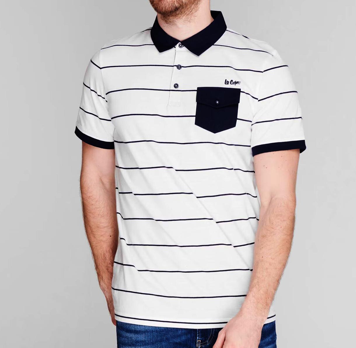 Polo Lee cooper Stripe 100% Cotton
