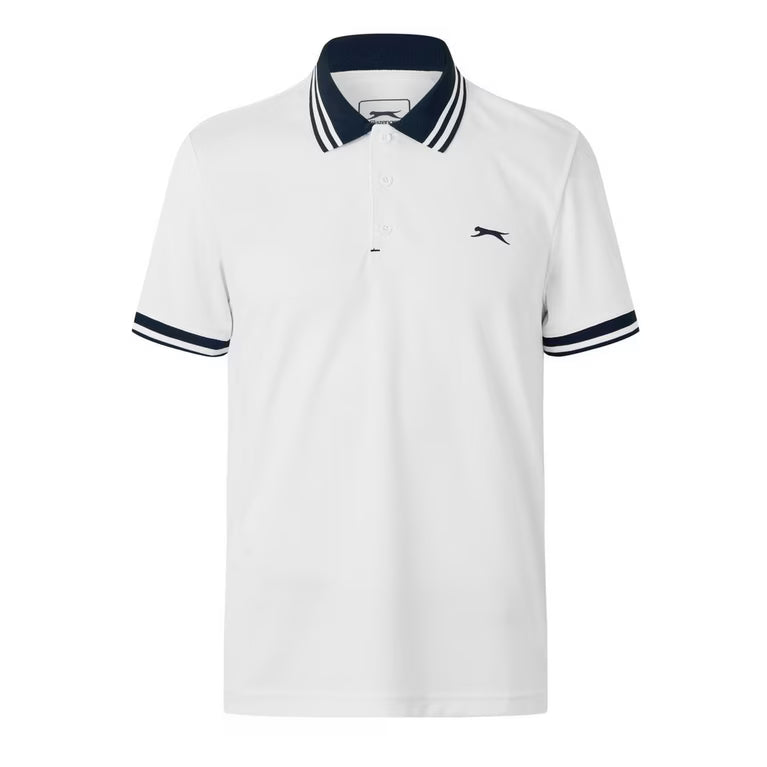 Polo Mens Slazenger Contrast White