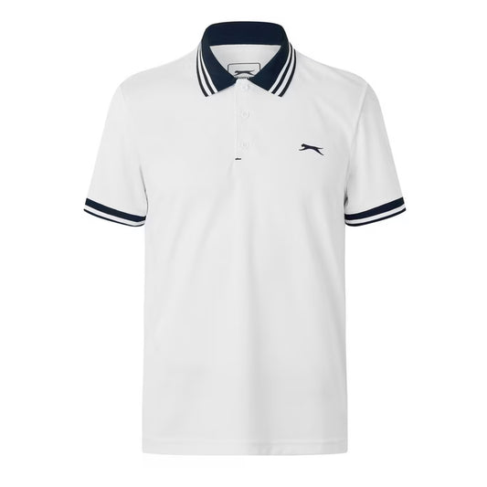 Polo Mens Slazenger Contrast White
