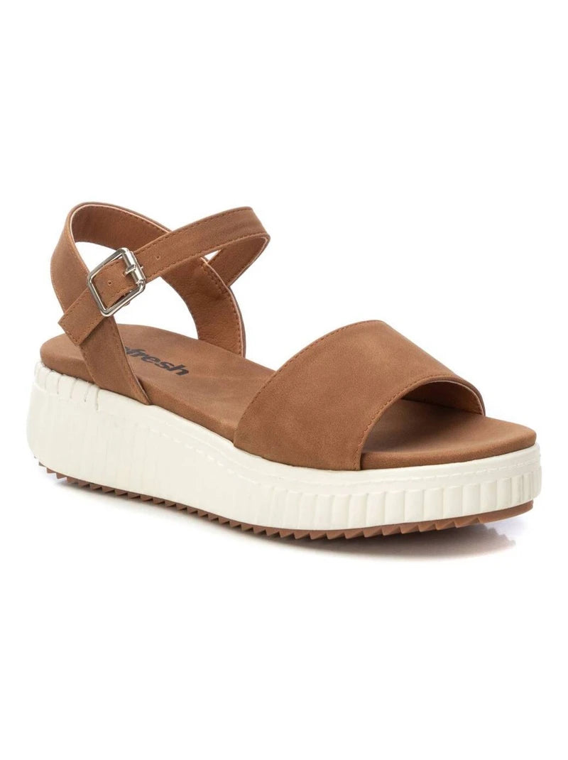 Sandales plates femme - Camel - Semelle Confort